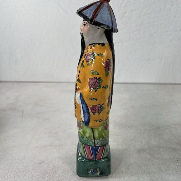 SET OF 3 VINTAGE CHINESE PORCELAIN FIGURES QING DYNASTY EMPERORS 9” - Picture 2 of 16